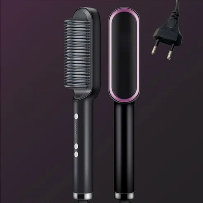 Escova Alisadora 5 em 1 / Alisa, Seca, Hidrata, Modela e Anti-Frizz (PDD09)